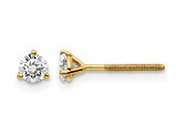 1/3 Carat (ctw VS2-SI1, D-E-F) Lab Grown Diamond Solitaire Stud Earrings in 14K Yellow Gold with Screwbacks